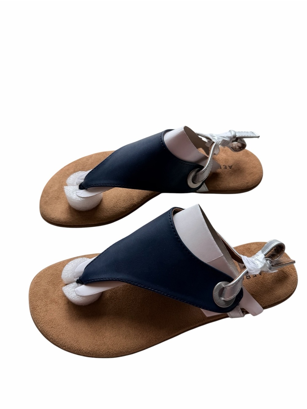 Aerosoles Conclusion Sandals Navy Blue/Silver Size 6